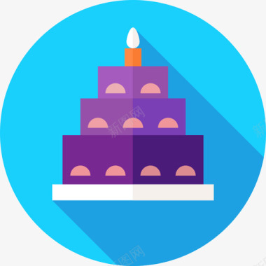 庆祝生日蛋糕派对庆祝7扁平图标图标