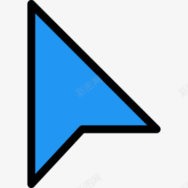 蓝色鼠标指针鼠标指针选择和光标线颜色图标图标