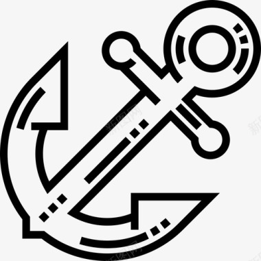 矢量锚锚热带11线形图标图标