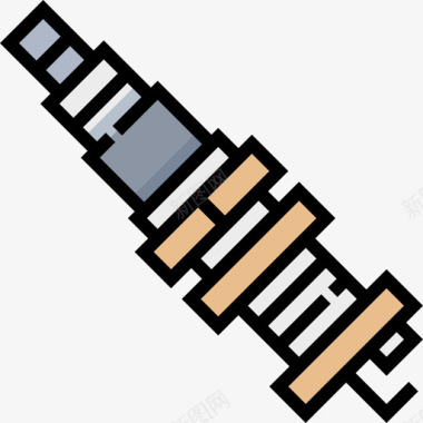 火花素材火花塞汽车维修16线性颜色图标图标