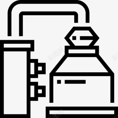 弹力素机器工厂要素2线性图标图标