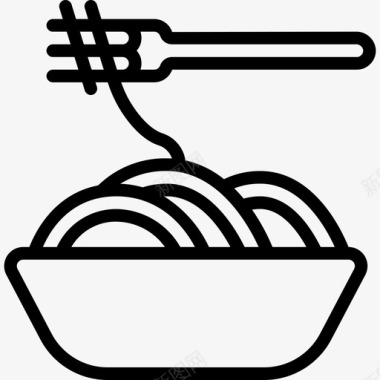意大利面美食家直纹图标图标
