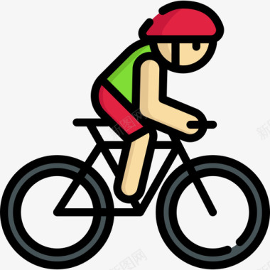 运动型自行车运动型63线性颜色图标图标