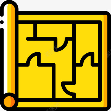 蓝图44号建筑黄色图标图标