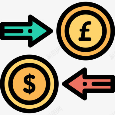 30分钟付款交换付款14线颜色图标图标