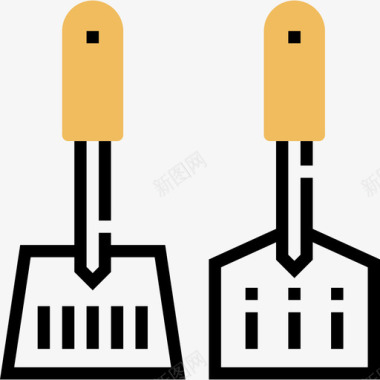 阴影特效抹刀厨房工具9黄色阴影图标图标