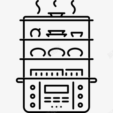 蒸笼厨房29直线式图标图标