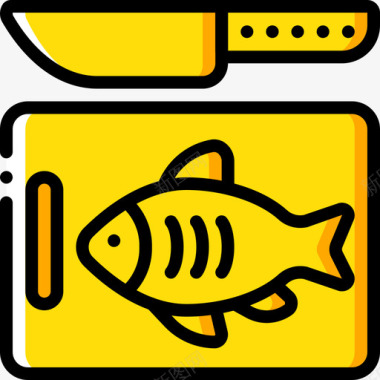 陕西美食鱼美食7黄色图标图标