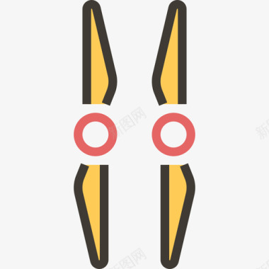 螺旋桨无人机元素黄色阴影图标图标