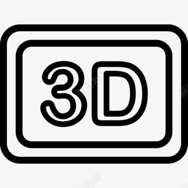 3d效果图图标3d电影电影院23线性图标图标