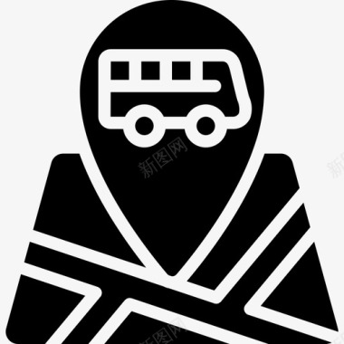 公共标识红公共汽车站旅行141加油图标图标