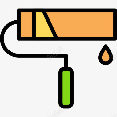 油漆溅落油漆辊ui接口19线颜色图标图标