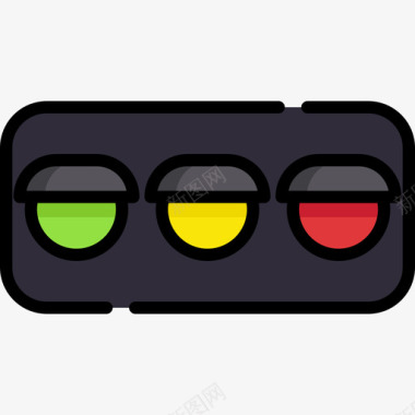 地点标志红绿灯旅行地点表情符号3线颜色图标图标