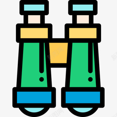 活动视频双筒望远镜户外活动14线性颜色图标图标