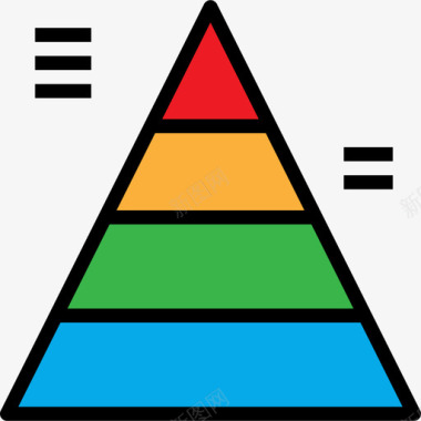 组织机构图表金字塔商业图表和图表2线颜色图标图标