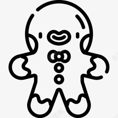 卡通姜饼人姜饼人冬季5直系图标图标