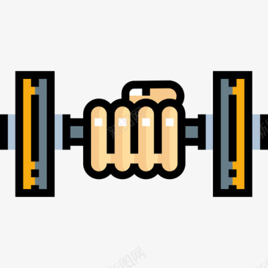 健身器材哑铃健身器材20件线性颜色图标图标