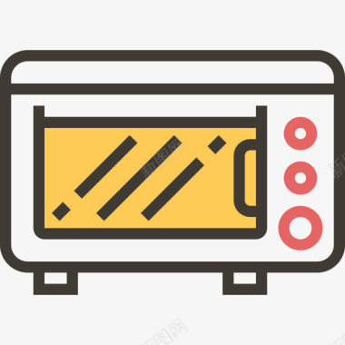 微波炉厨房工具2黄色阴影图标图标