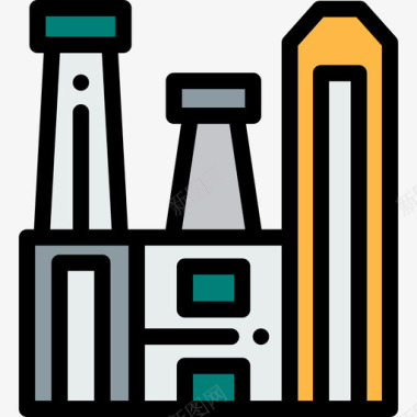 工厂工具矢量工厂工厂12线颜色图标图标