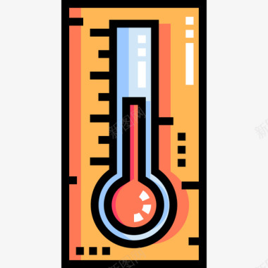 冬天温度温度计桑拿20线性颜色图标图标