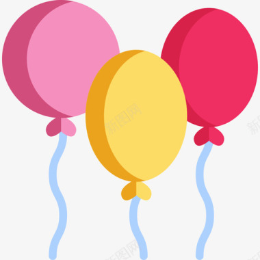 气球玩具气球气球生日65扁平图标图标