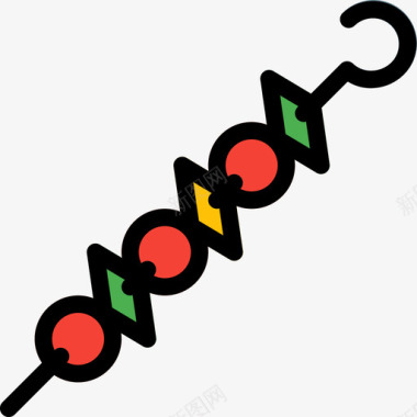 瞎串串食物90线颜色图标图标