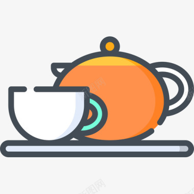 咖啡壶面包房53双色图标图标