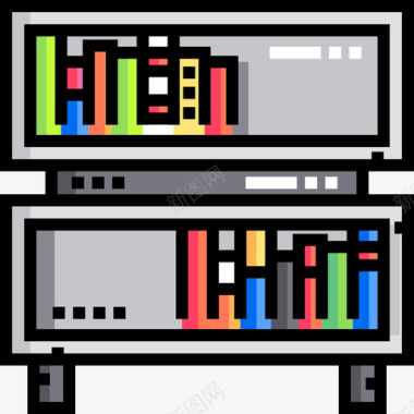 家居设计画册书架家居生活11线性颜色图标图标
