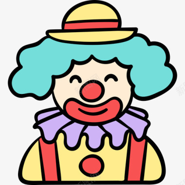 小丑生日67彩色图标图标