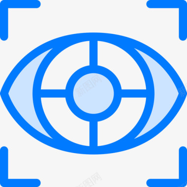眼睛扫描vr蓝色图标图标