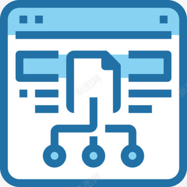 蓝色数据背景浏览器网络和数据库4蓝色图标图标
