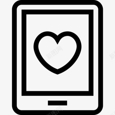 智能手机爱情浪漫5线性图标图标