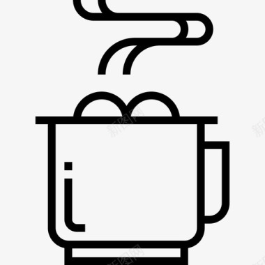 咖啡冬季20线性图标图标