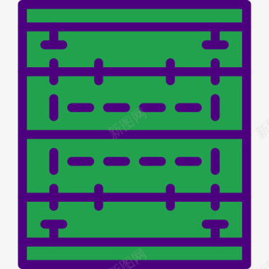 运动会徽橄榄球场运动73线性颜色图标图标