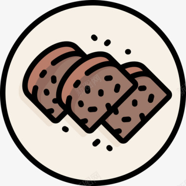 巧克力冰激淋巧克力纯素食品2道线性颜色图标图标