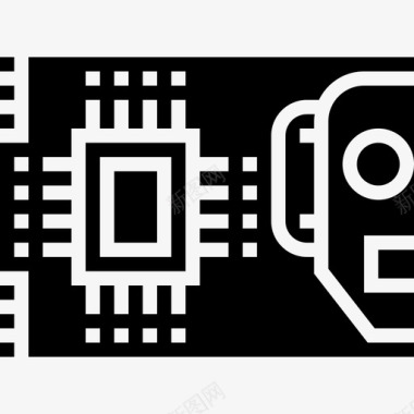 印刷电路板机器人工程4字形图标图标