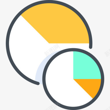 面点饼类饼图数字工具双色图标图标