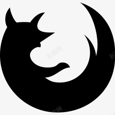 黑白徽标Firefox徽标501填充图标图标