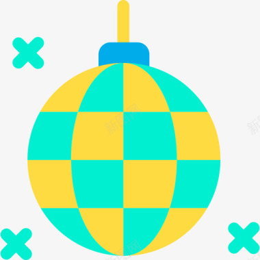 球镜子球庆祝5扁平图标图标