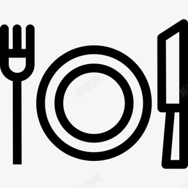 餐厅庆祝7直线图标图标