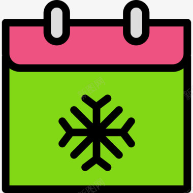 寒冷冬季冬季假期27线性颜色图标图标