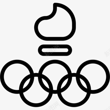 奥运足球素材奥运会足球28直线图标图标