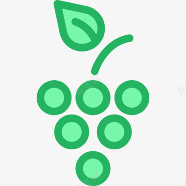 葡萄24条线形绿色图标图标