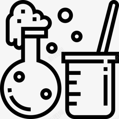 极地生物化学反应生物化学5线性图标图标