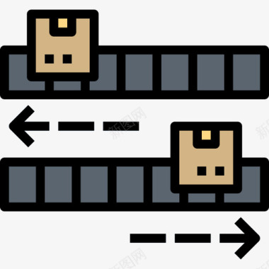 皮带输送机输送机物流20线性颜色图标图标