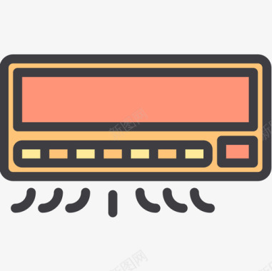 壁挂式空调空调电子设备3线性颜色图标图标