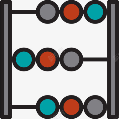 算盘盒子算盘教育和学习7线颜色图标图标