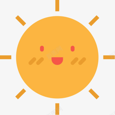 太阳夏季55度平坦图标图标