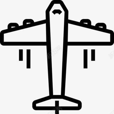 飞机智能技术5线性图标图标
