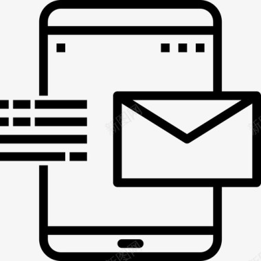 电子邮件电子邮件平板电脑应用程序3线性图标图标